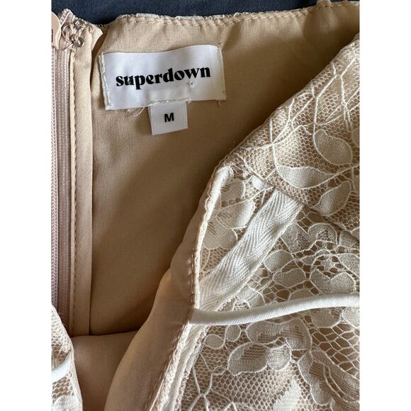 Superdown White Lace and Nude Mini Dress, Bustier/Corset style, size Medium - Picture 6 of 6